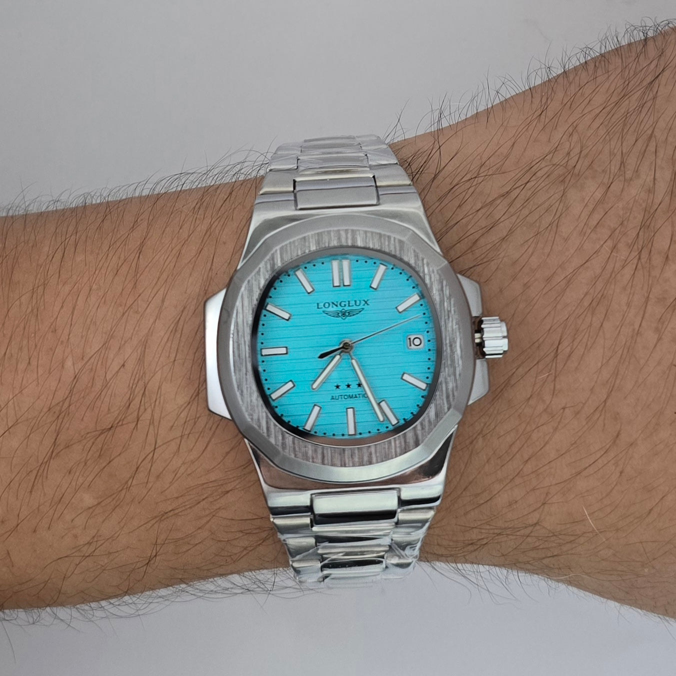 Reloj Automático Mecánico LONGLUX Sky Blue Original