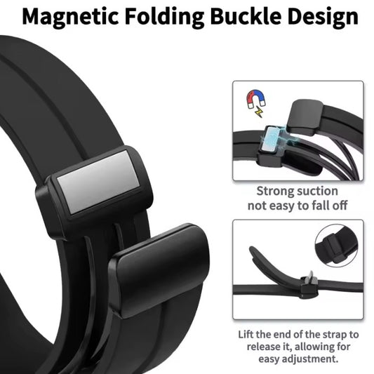 Correa Silicona Magnetic Black 20mm Solido y Transpirante