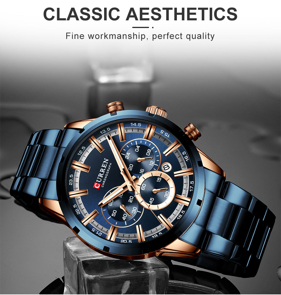Reloj CURREN Blue Deportivo Acero Inoxidable