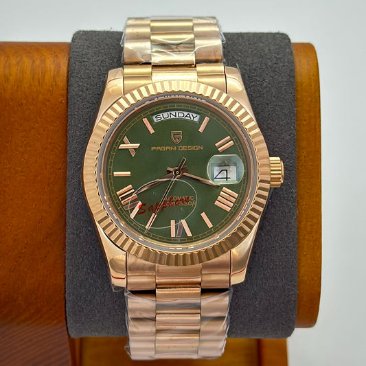 Reloj Automático PAGANI DESIGN Day-Date President Verde Oliva (PD1752)