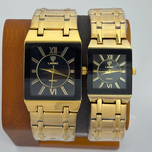 Reloj de Parejas LIEBIG Acero Inoxidable GoldBlack
