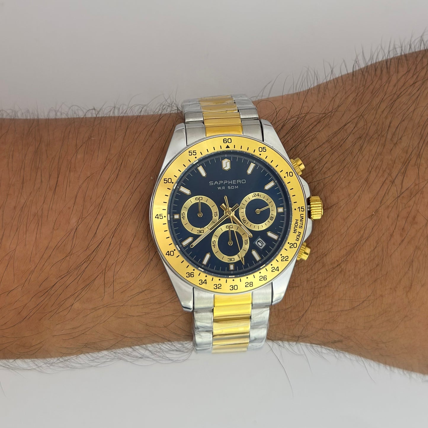 Reloj SAPPHERO Cronógrafo Gold Blue