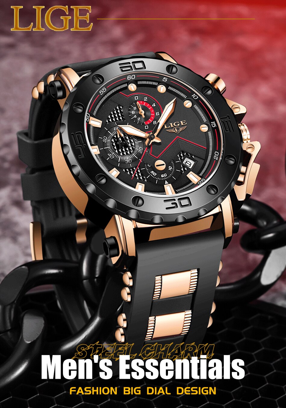 Reloj LIGE Deportivo Con Cronógrafo Quartz