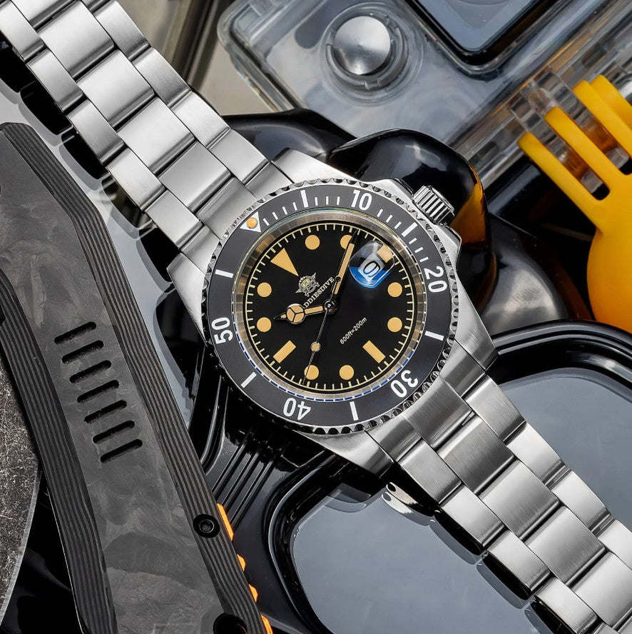 Reloj ADDIESDIVE Retro Submarino 200M Black
