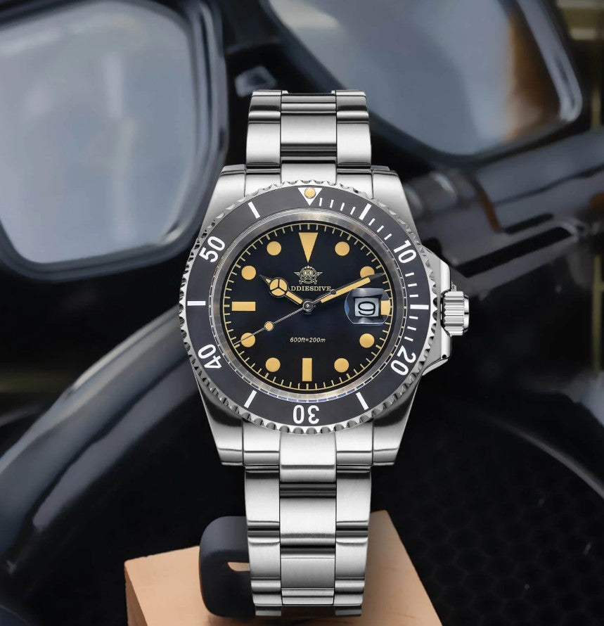 Reloj ADDIESDIVE Retro Submarino 200M Black