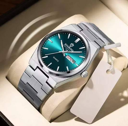 Reloj BINBOND Estilo Ejecutivo Silver Green