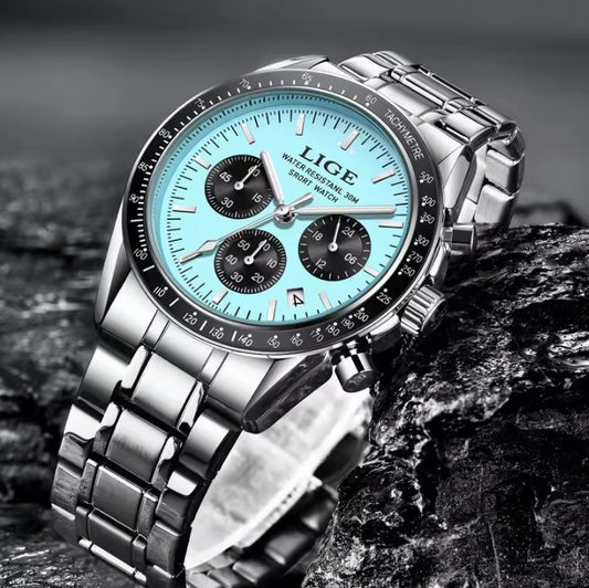 Reloj LIGE Cara Celeste Acero Inoxidable