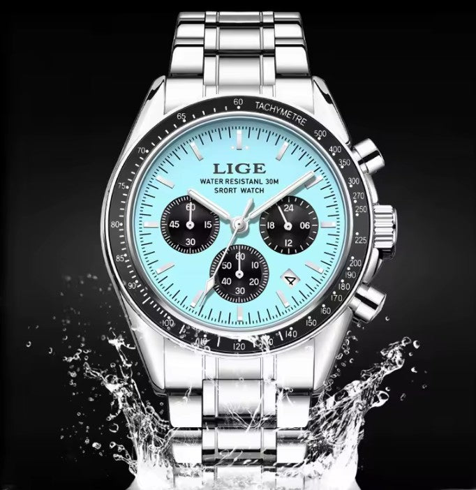 Reloj LIGE Cara Celeste Acero Inoxidable