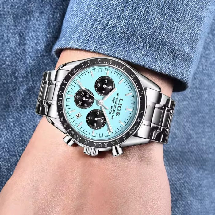 Reloj LIGE Cara Celeste Acero Inoxidable