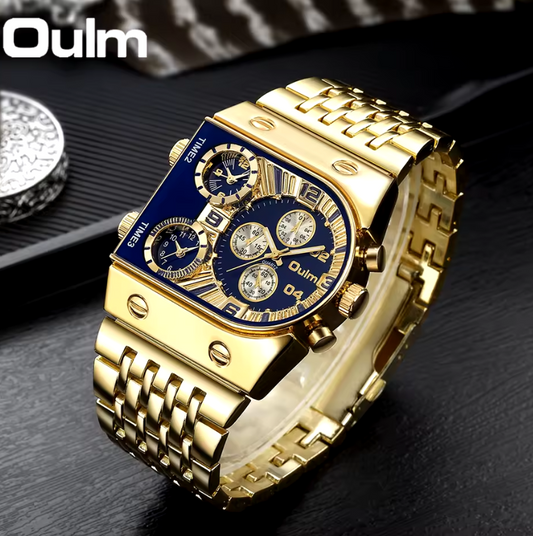 Reloj OULM Cuadrado Triple Horario