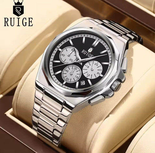 Reloj RUIGE Acero Cara Negra Original