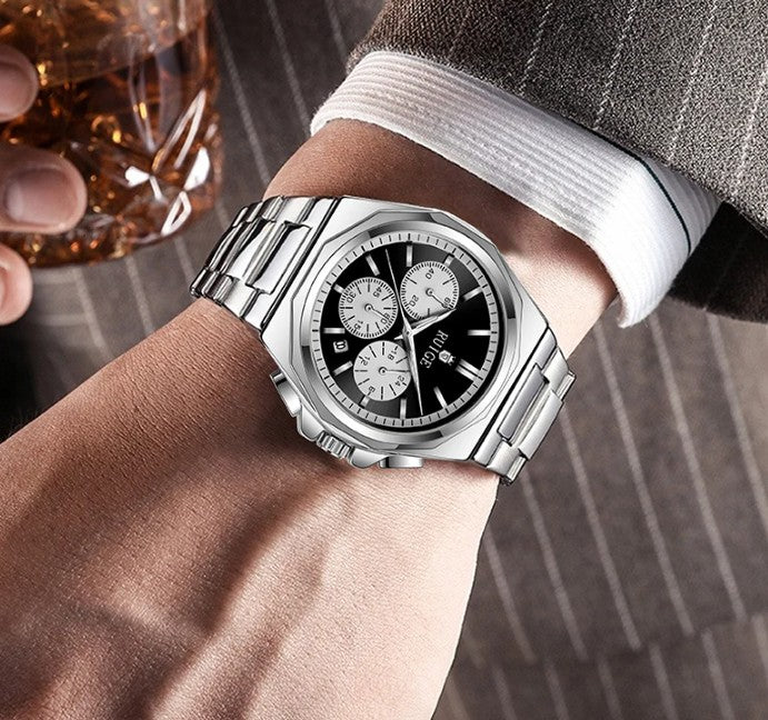 Reloj RUIGE Acero Cara Negra Original