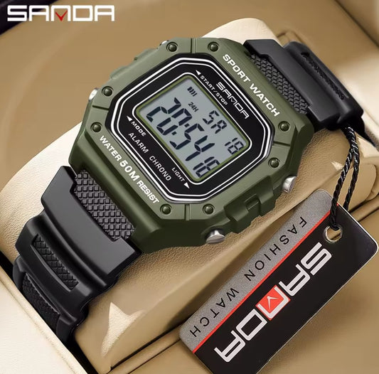 Reloj SANDA Verde Classic Digital