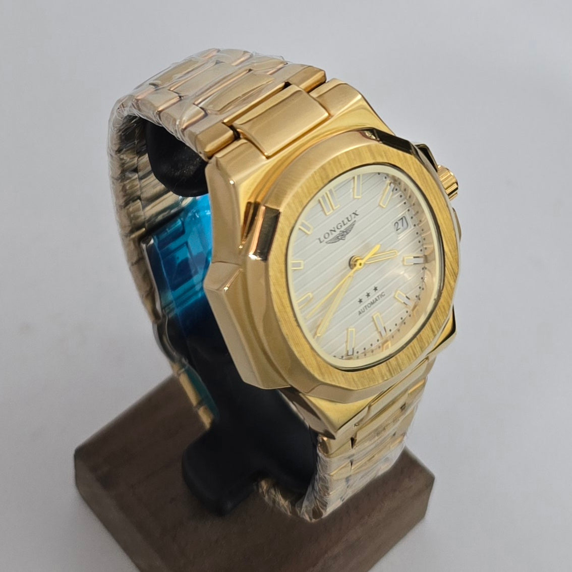 Reloj Automático Mecánico LONGLUX Gold White Original