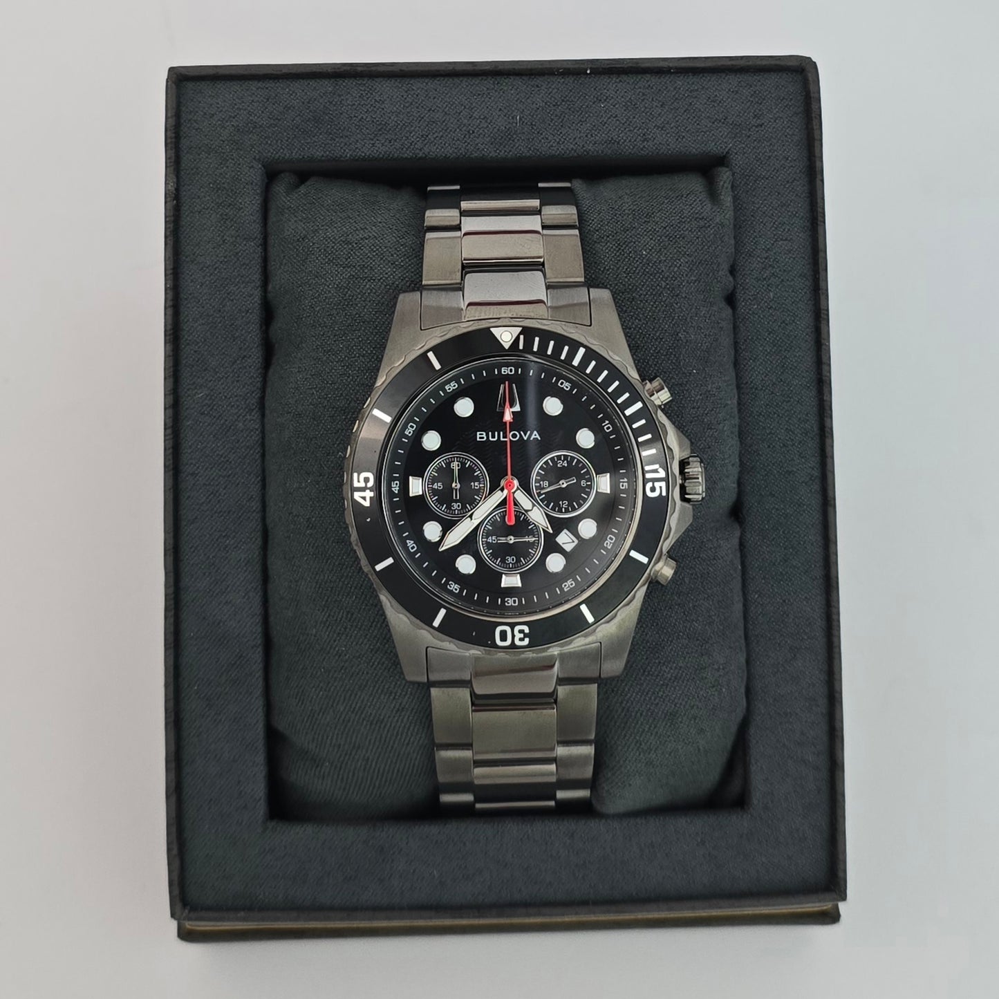 Reloj BULOVA Chronograph GunMetal 98B337 Original