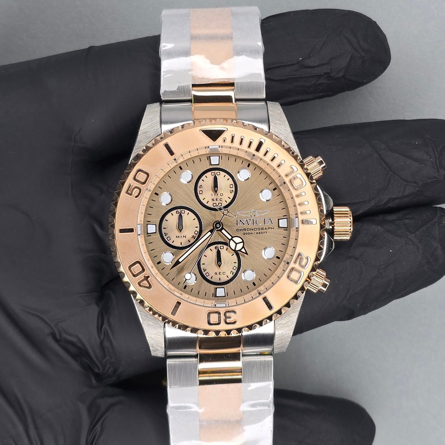 Reloj INVICTA Pro Diver Chronograph Rose Gold 200metros 43.5mm (1775)