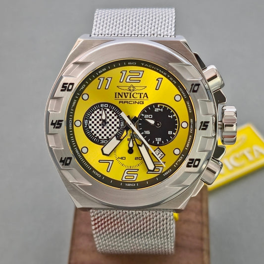 Reloj INVICTA Racing Checkered Velocity Yellow 48mm (47199)