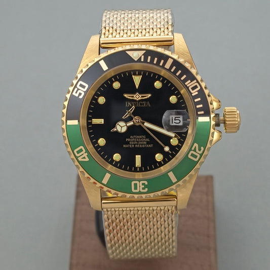 Reloj Automático INVICTA Pro Driver Submarino Gold Sprite 200 Metros 40mm (47723)