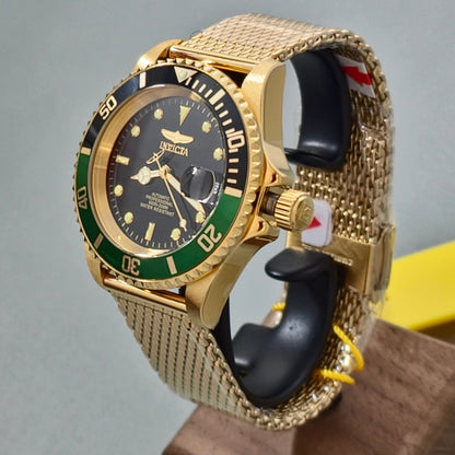 Reloj Automático INVICTA Pro Driver Submarino Gold Sprite 200 Metros 40mm (47723)
