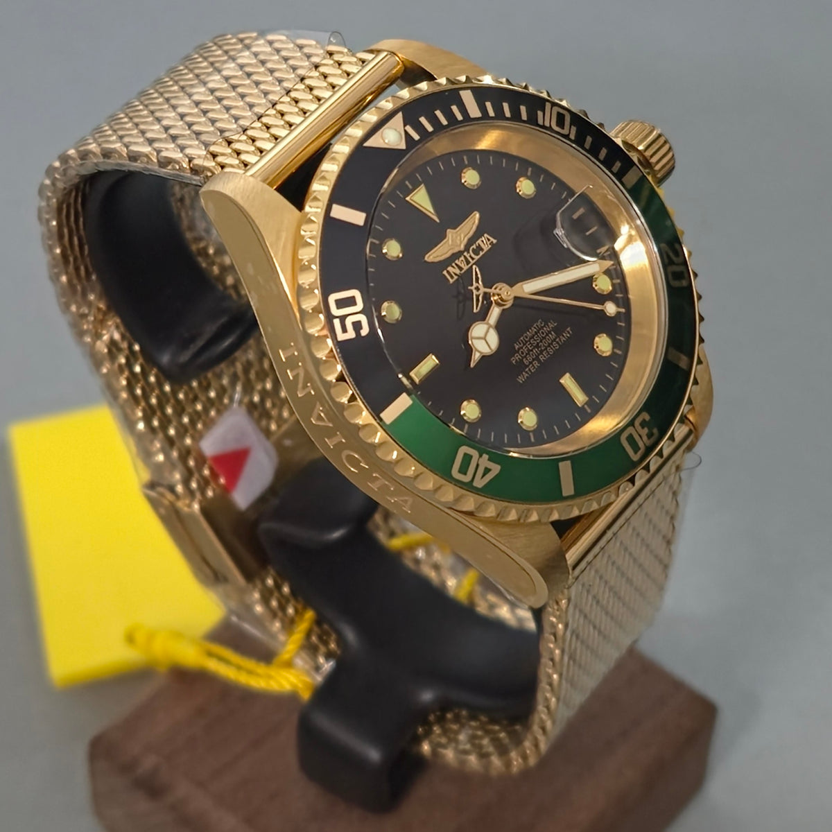 Reloj Automático INVICTA Pro Driver Submarino Gold Sprite 200 Metros 40mm (47723)