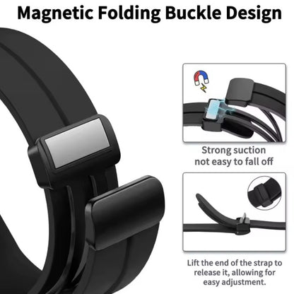 Correa Silicona Magnetic Black 20mm Solido y Transpirante