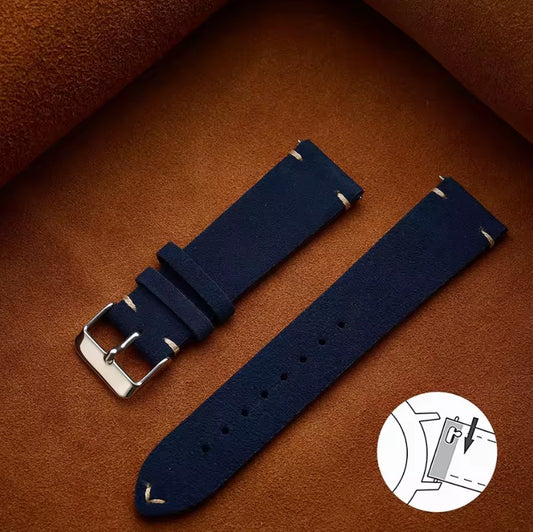 Correa Cuero Aspero Blue 20mm