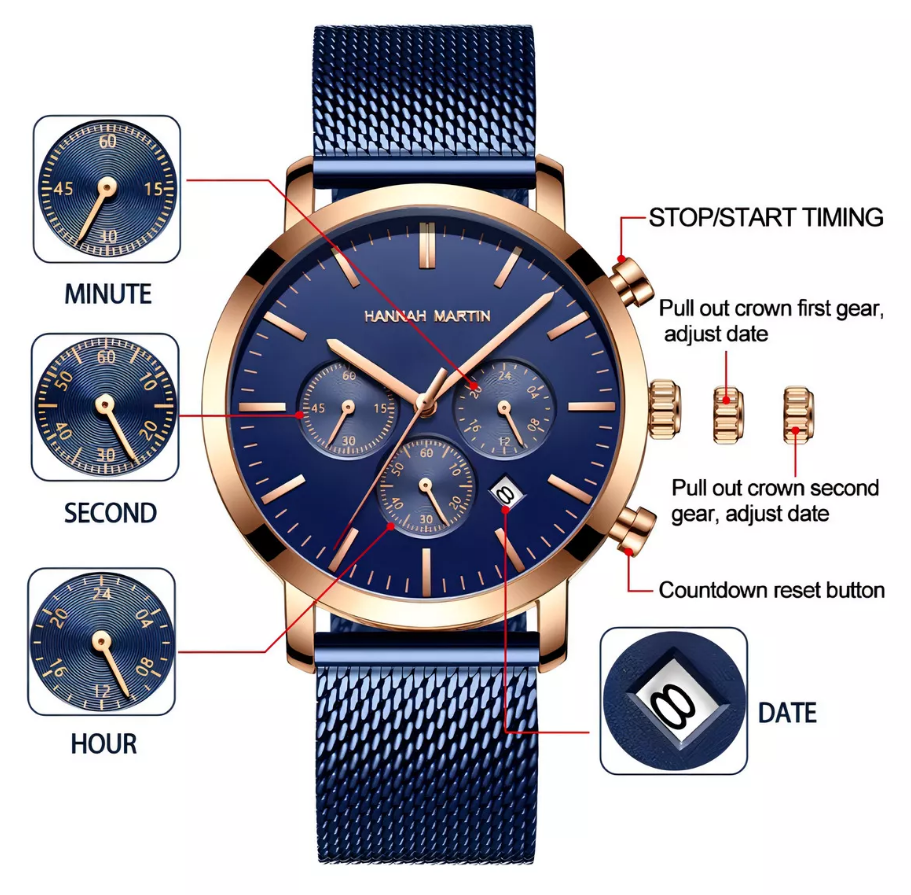 Reloj HANNAH MARTIN Blue Elegance