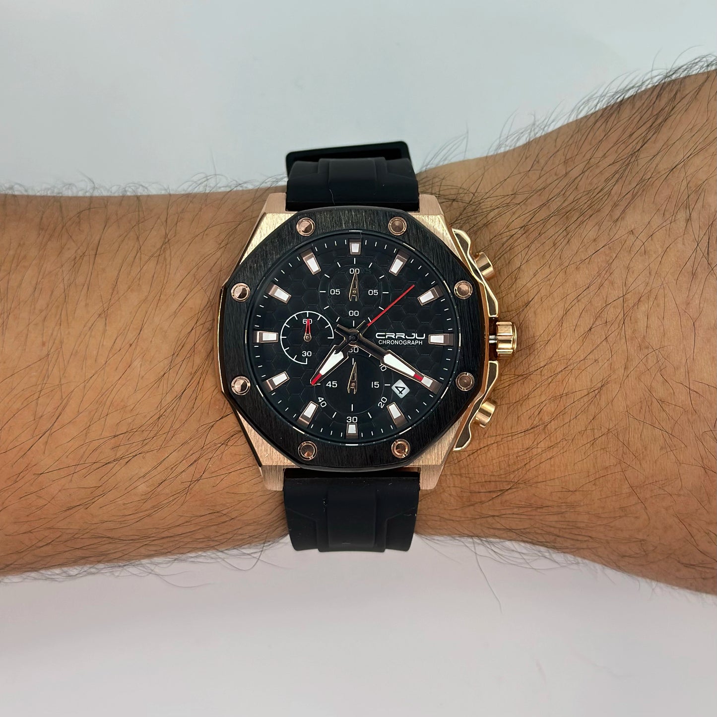 Reloj CRRJU Black Cronógrafo Original