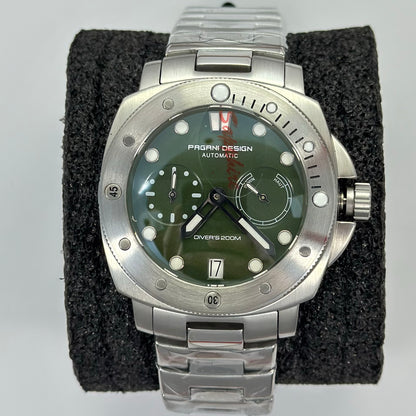 Reloj Automático PAGANI DESIGN Submersible Green Militar (PD1767)