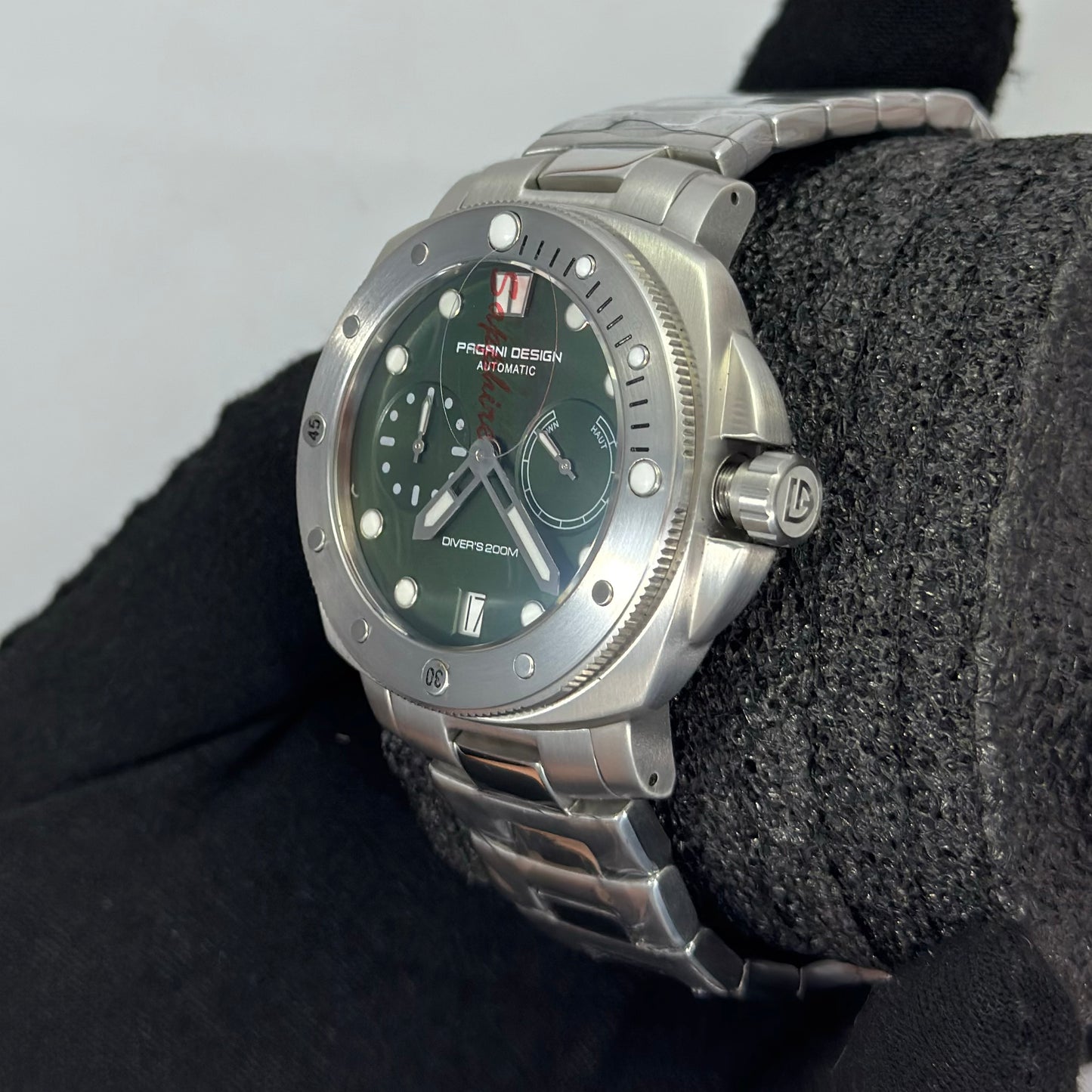 Reloj Automático PAGANI DESIGN Submersible Green Militar (PD1767)