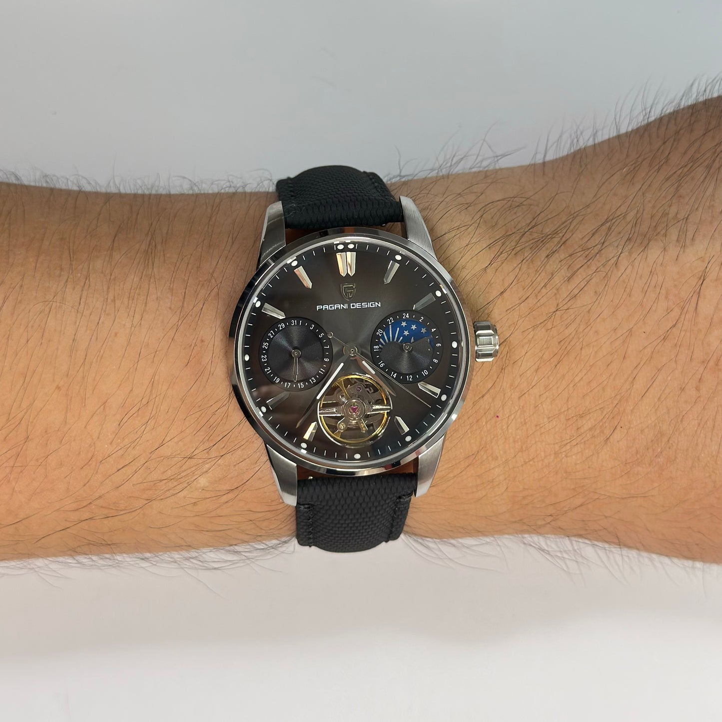 Reloj Automático PAGANI DESIGN Imperial Aurora Silver Black (PDYS021)