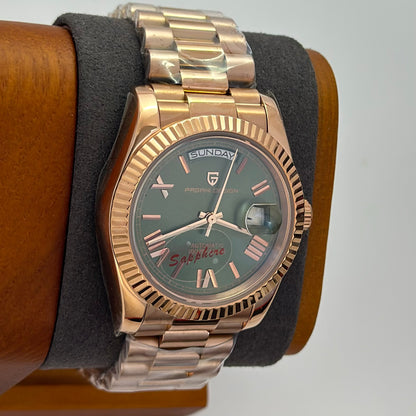 Reloj Automático PAGANI DESIGN Day-Date President Verde Oliva (PD1752)