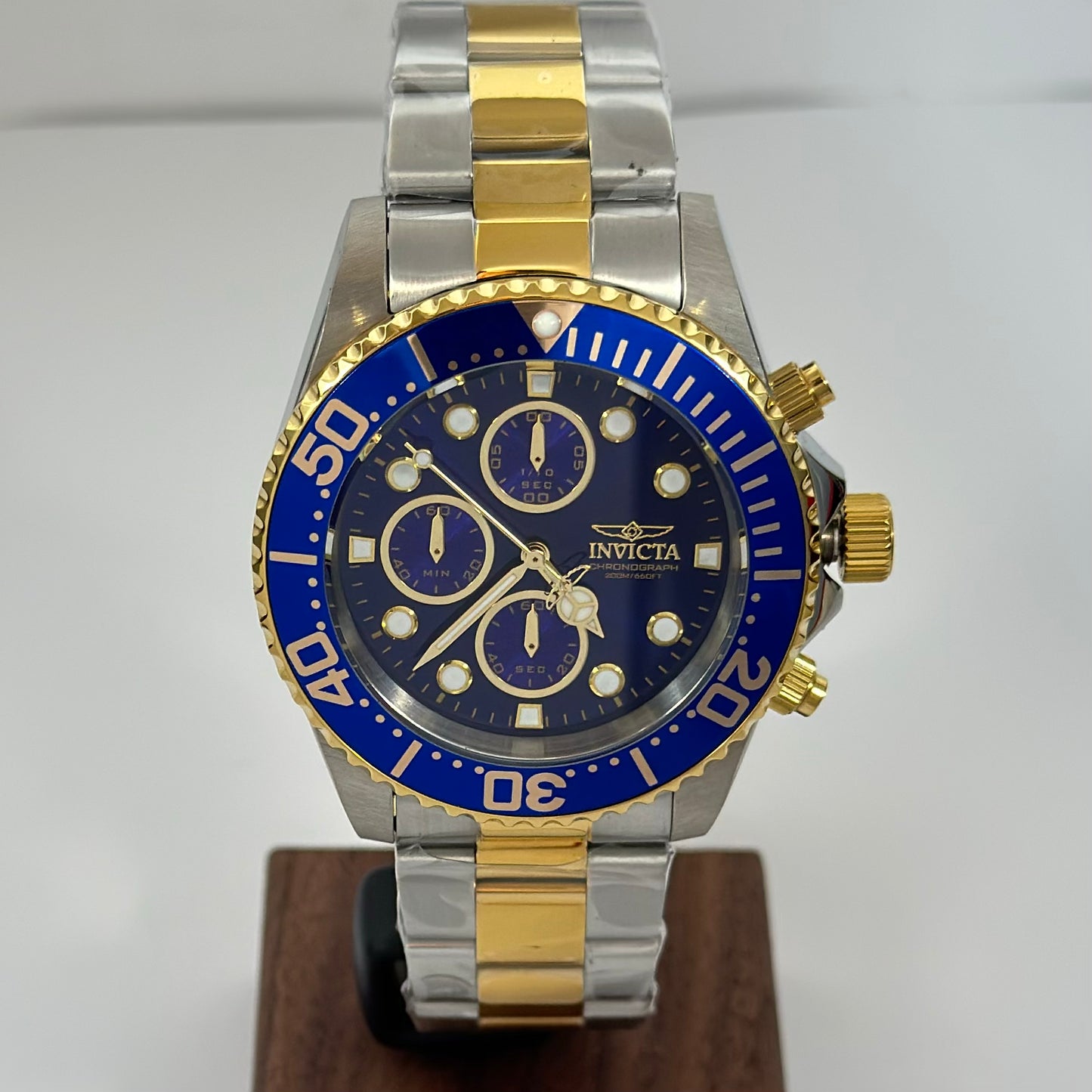 Reloj INVICTA Pro Driver Submariner GoldBlue 200 Metros 43mm (1768)