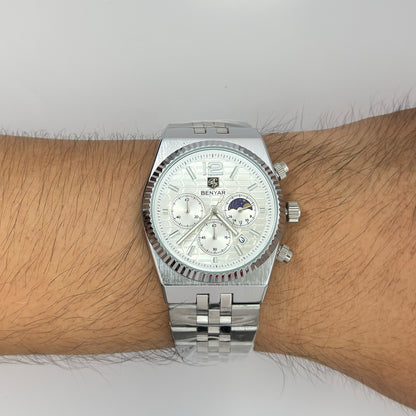 Reloj BENYAR Ejecutivo Cronógrafo White