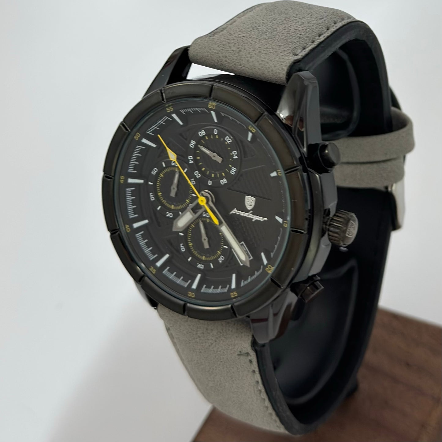 Reloj POEDAGAR Cuero Gris Cronógrafo