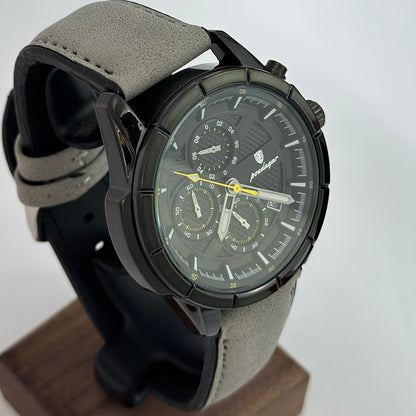 Reloj POEDAGAR Cuero Gris Cronógrafo