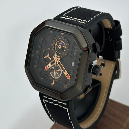 Reloj LIGE Black Cuero Cronografo