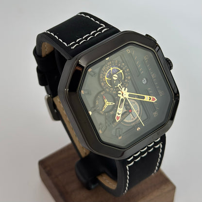 Reloj LIGE Black Cuero Cronografo