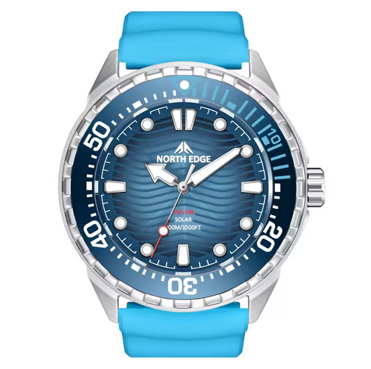 Reloj NORTH EDGE Triton Blue Energía Solar 300 Metros