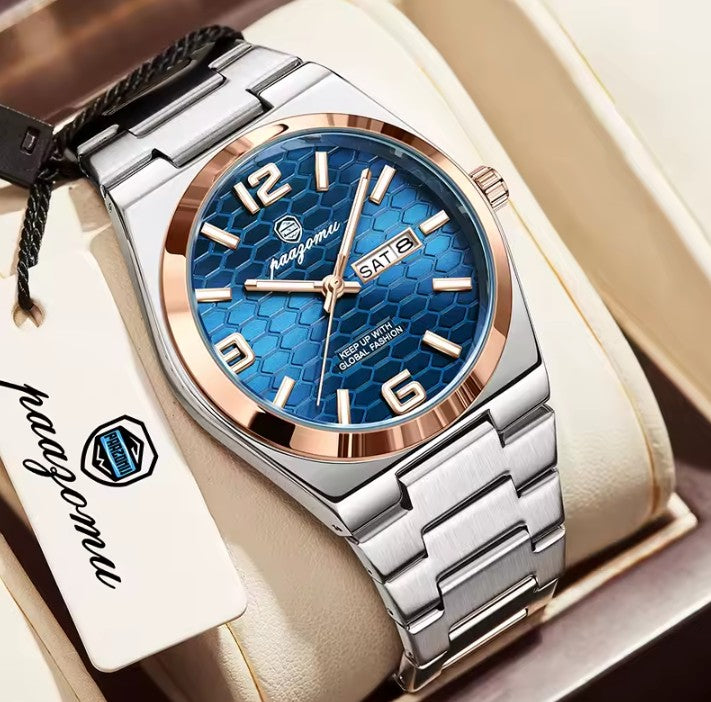 Reloj PAAZOMU Estilo Ejecutivo Gold Blue