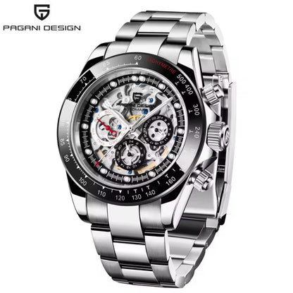 Reloj Automático PAGANI DESIGN Daytona Skeleton Black (PD1653)