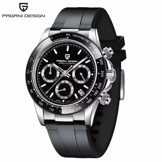 Reloj PAGANI DESIGN Daytona Silver Black (PD1644)