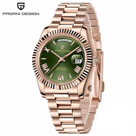 Reloj Automático PAGANI DESIGN Day-Date President Verde Oliva (PD1752)
