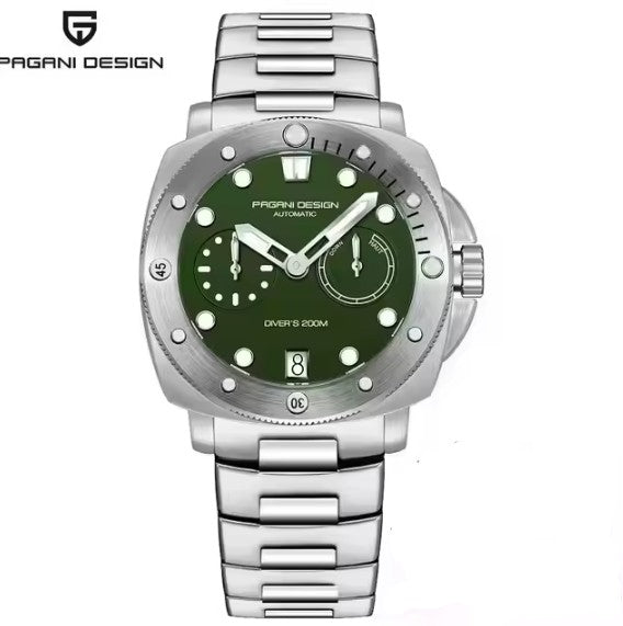 Reloj Automático PAGANI DESIGN Submersible Green Militar (PD1767)