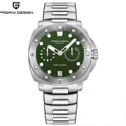 Reloj Automático PAGANI DESIGN Submersible Green Militar (PD1767)
