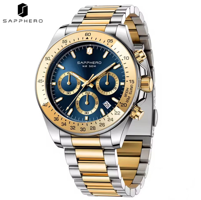 Reloj SAPPHERO Cronógrafo Gold Blue