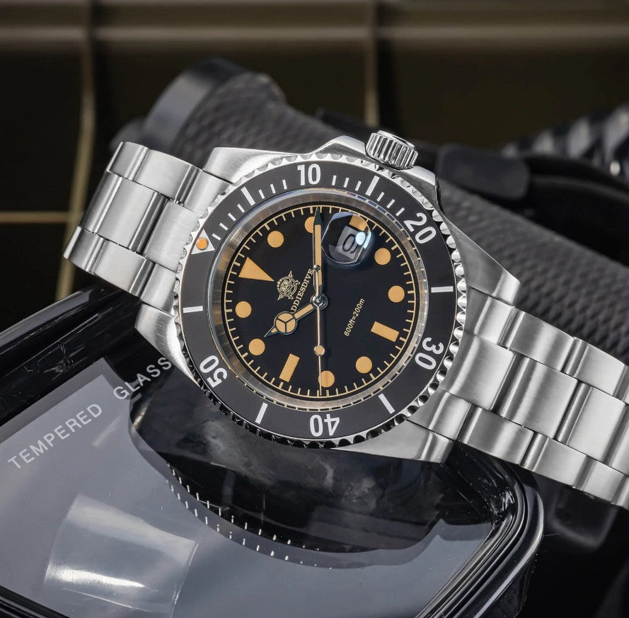 Reloj ADDIESDIVE Retro Submarino 200M Black