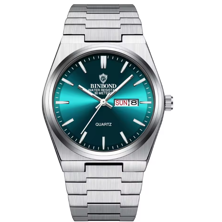 Reloj BINBOND Estilo Ejecutivo Silver Green