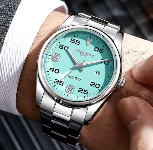 Reloj CHRONOS Celeste Elegante Caballero