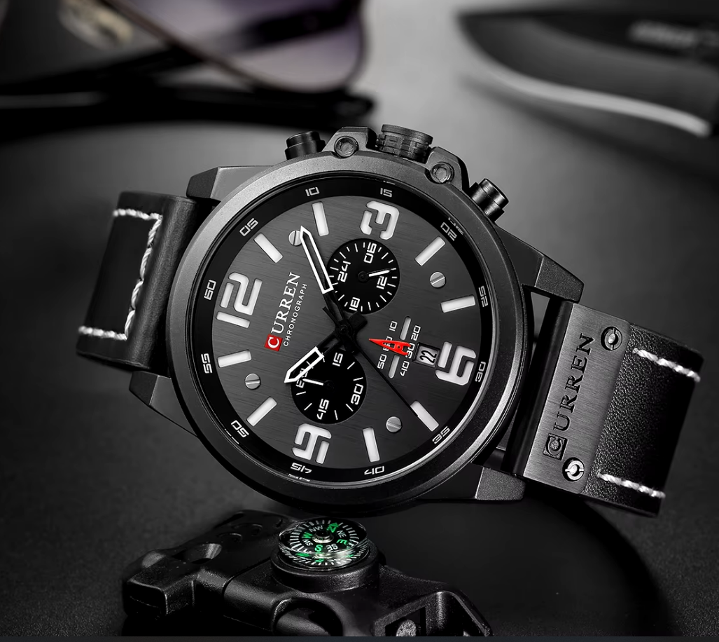 Reloj CURREN Top Cuero Carbon